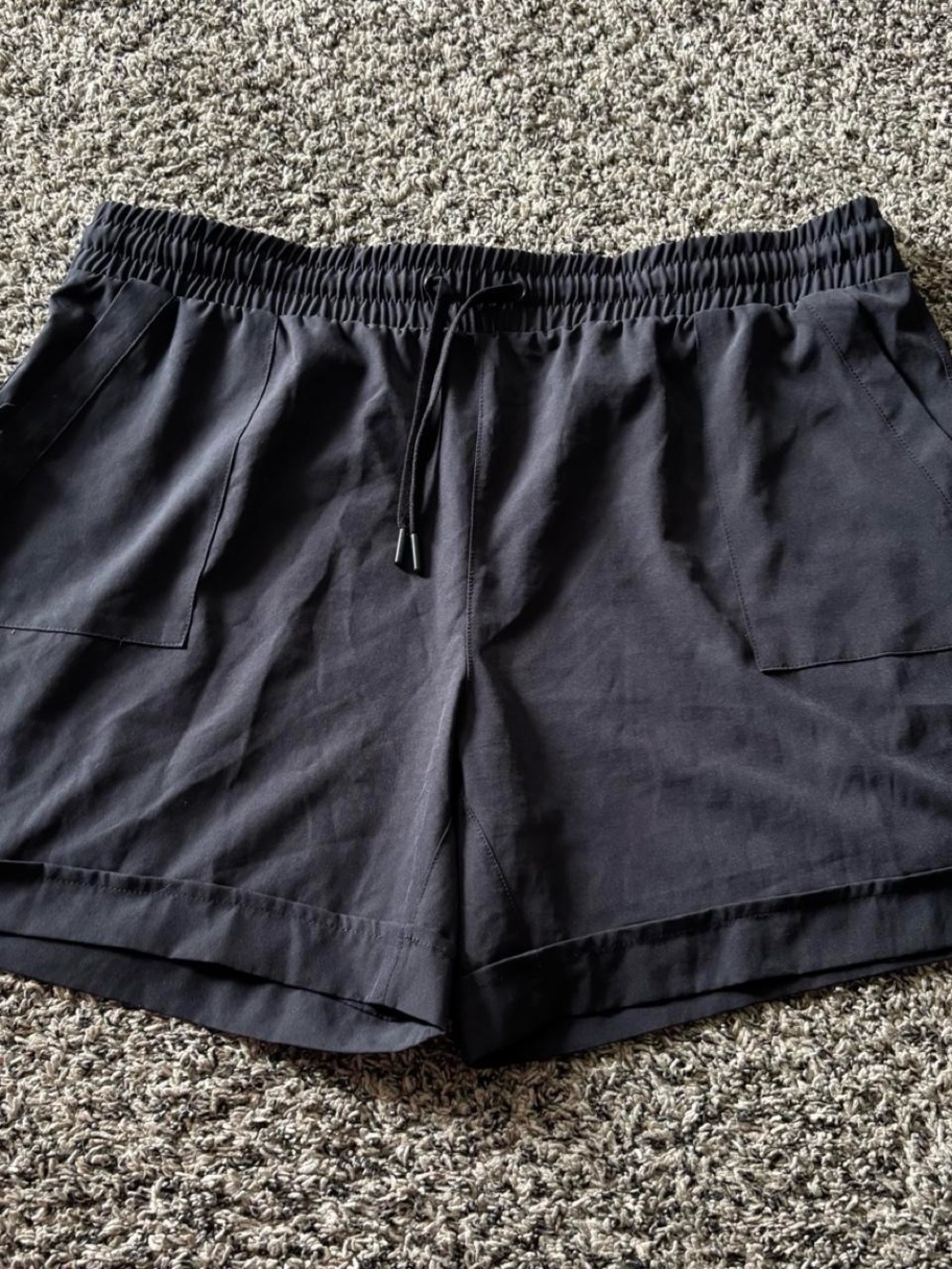 Mondetta Black Elastic Drawstring Athletic Shorts